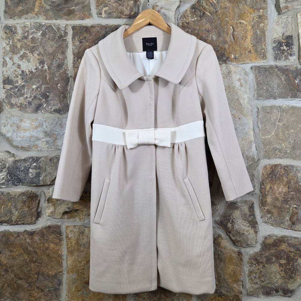Smythe Wool Bow Detail Midlength Jacket Coat